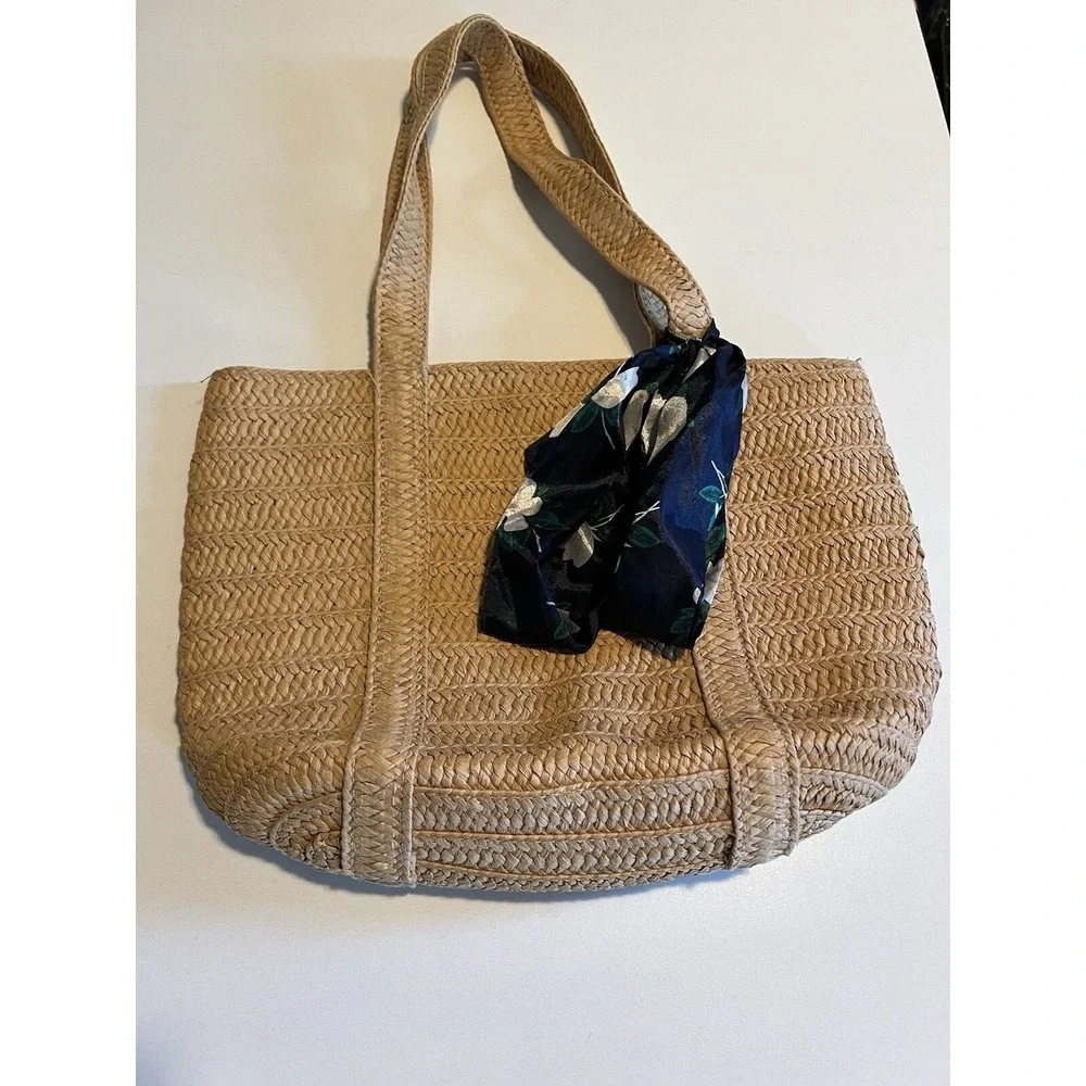 Draper James Everyday Straw Shoulder Bag -‎ Natural Straw Look Tote